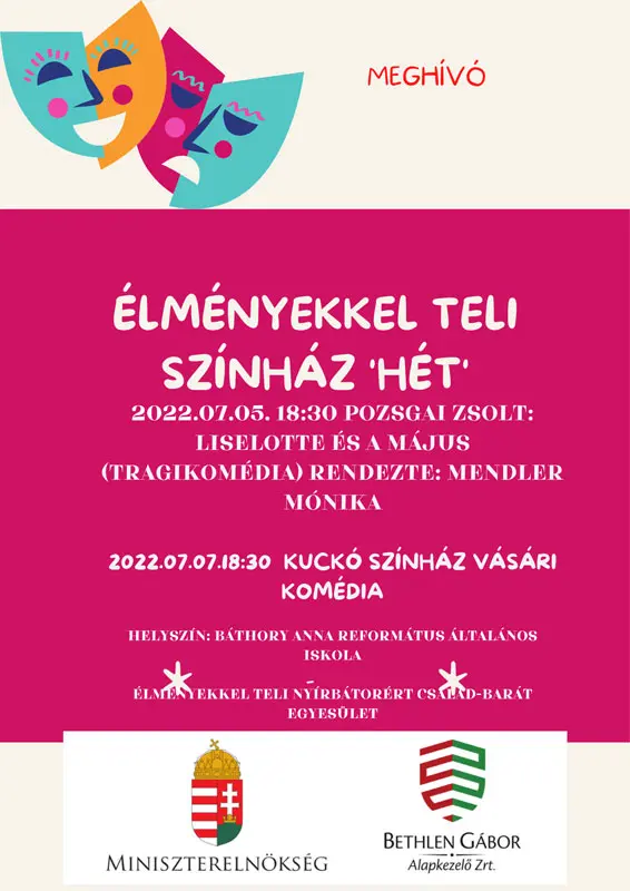 Élményekkel teli színház 'hét' meghívó